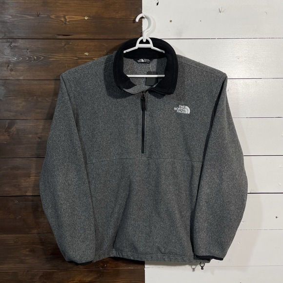The North Face 1/4 Zip Jacket Mens XL Gray Pullover Fleece Sweater - Picture 1 of 7